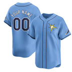 Custom Tampa Bay Rays Active Player Light Blue Fedasgoge Alternate Stitched Jersey