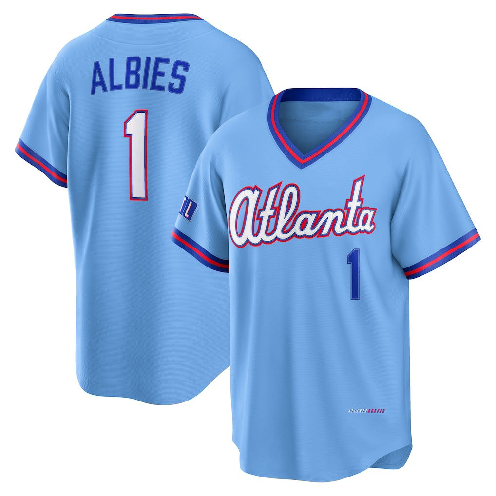 Atlanta Braves #1 Ozzie Albies Powder Blue FOULKSSHOP 2026 City Connect Stadium Jersey