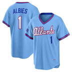 Atlanta Braves #1 Ozzie Albies Powder Blue FOULKSSHOP 2026 City Connect Stadium Jersey
