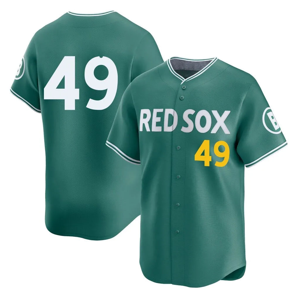 Boston Red Sox #49 Tim Wakefield Player Green Fedasgoge City Connect Limited Home Game Stitched Jerseys1