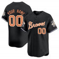 Custom Atlanta Braves Peaches n¡¯ Cream Vapor Premier Limited Jersey ¨C Black Fedasgoge