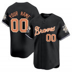 Custom Atlanta Braves Peaches n¡¯ Cream Vapor Premier Limited Jersey ¨C Black Fedasgoge