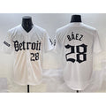 Detroit Tigers #28 Javier B¨¢ez White Fedasgoge 'Motor Gothic Edition' Vapor Premier Limited Stitched Jersey