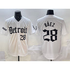 Detroit Tigers #28 Javier B¨¢ez White Fedasgoge 'Motor Gothic Edition' Vapor Premier Limited Stitched Jersey