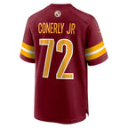 W.Commanders #72 Josh Conerly Jr. Burgundy Fedasgoge 2025 Draft First Round Pick Game Jersey