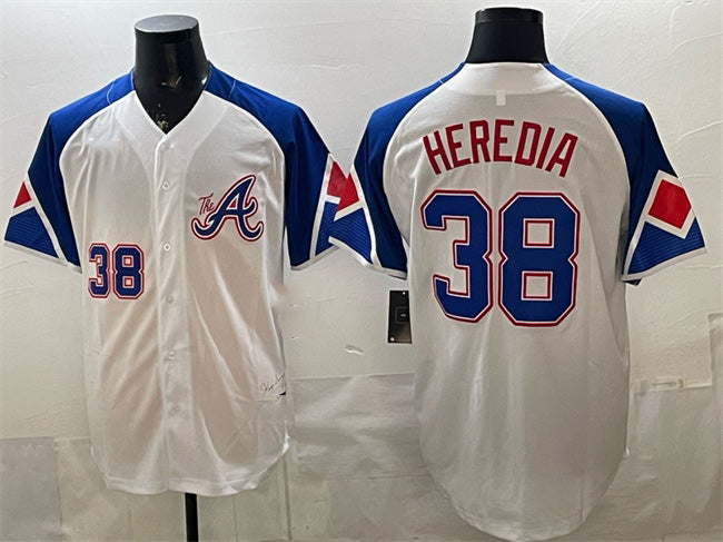 Atlanta Braves #38 Guillermo Heredia White Fedasgoge 2023 City Connect Cool Base Stitched Jersey