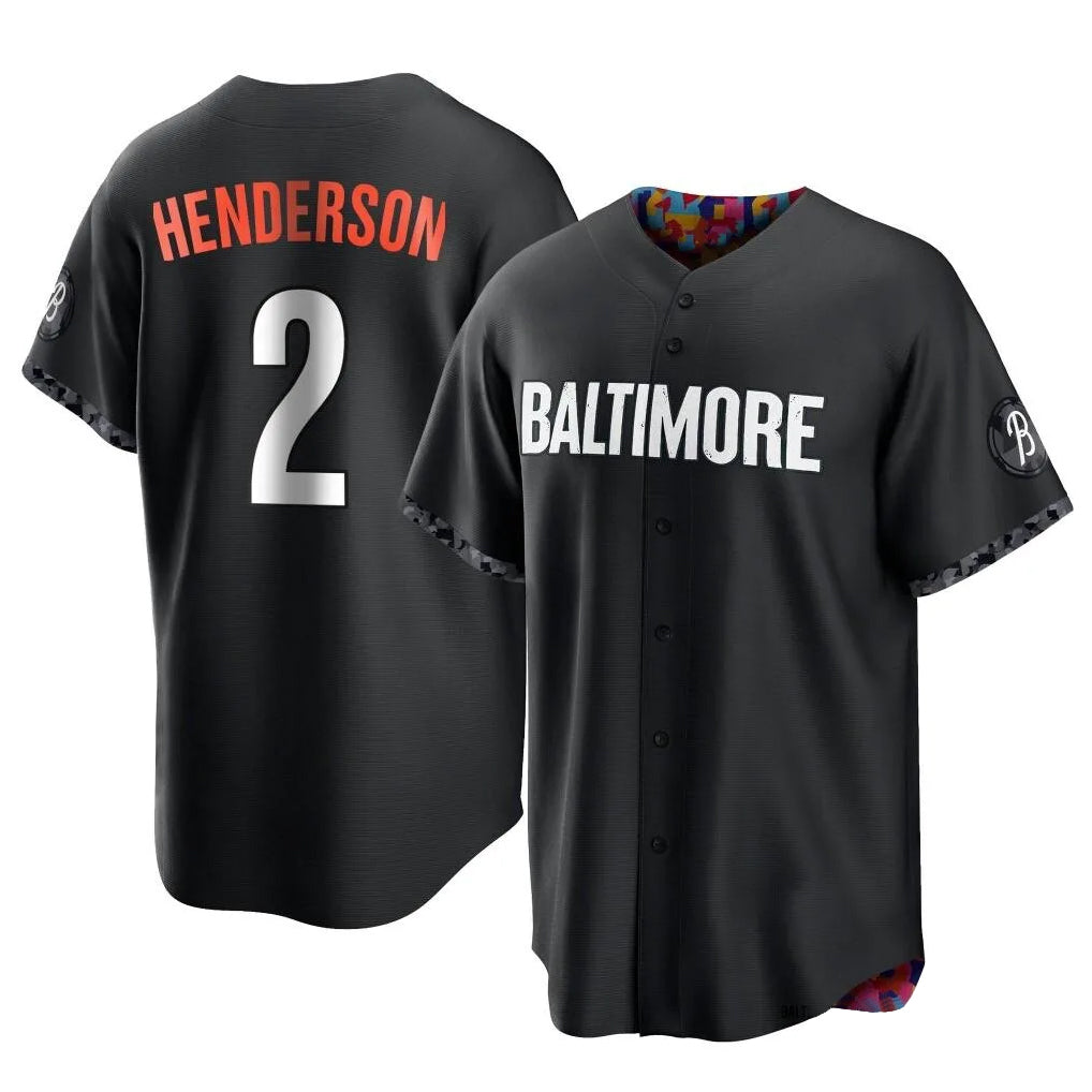 Baltimore Orioles #2 Gunnar Henderson Player Black Fedasgoge City Connect Home Game Stitched Jerseys