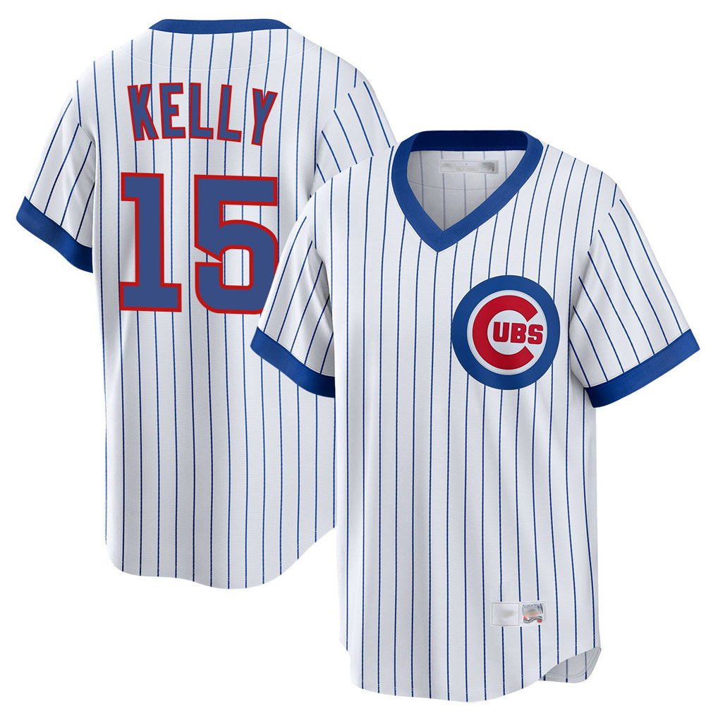 Chicago Cubs #15 Carson Kelly Player White Fedasgoge T-shirt Cooperstown Collection Limited Stitched Jerseys