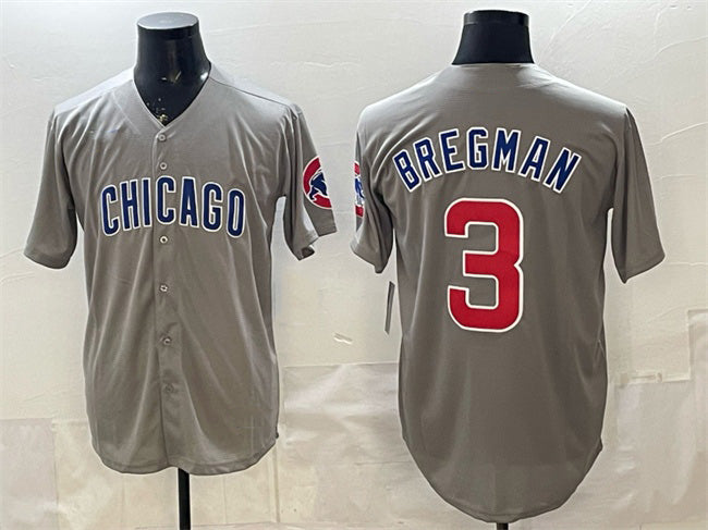Chicago Cubs #3 Alex Bregman Grey Fedasgoge Limited Stitched Jersey