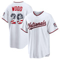 Washington Nationals #29 James Wood USA 250 Fourth of July Home Stadium Jersey - White Fedasgoge