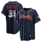 Atlanta Braves #31 Greg Maddux Player Navy Fedasgoge USA 250 Fourth Of July Limited Home Game Stitched Jerseys