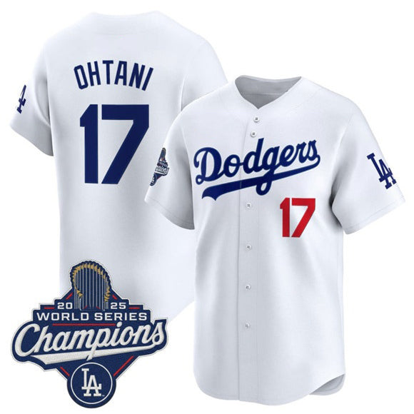Los Angeles Dodgers #17 Shohei Ohtani White Fedasgoge 2025 Champions Stitched Jersey