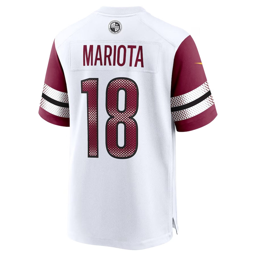 W.Commanders #18 Marcus Mariota White Fedasgoge Game Jersey
