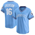 Kansas City Royals #16 Bo Jackson Light Blue Fedasgoge Throwback Cooperstown Collection Limited Jersey