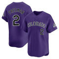 Colorado Rockies #2 Tyler Freeman Player Purple Fedasgoge Limited Home Stitched Jerseys