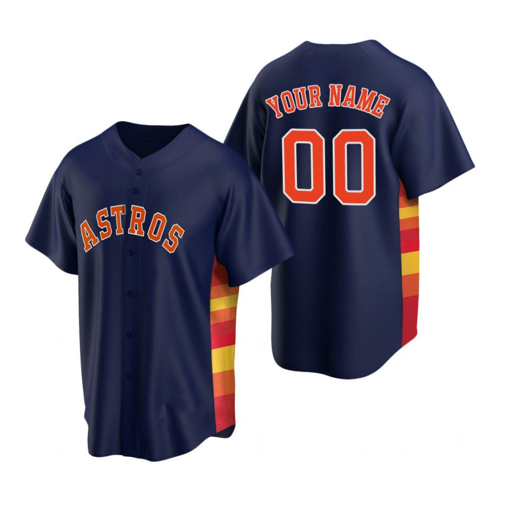 Custom Houston Astros Navy Fedasgoge Stitched Cool Base Jersey