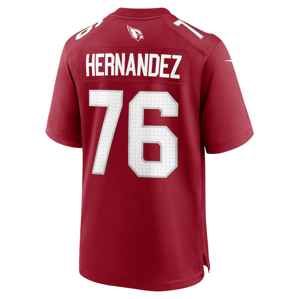 A.Cardinals #76 Will Hernandez Cardinal Fedasgoge Team Game Jersey