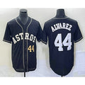 Houston Astros #44 Yordan Alvarez Number Black Fedasgoge Cool Base Stitched Jersey
