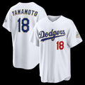 Los Angeles Dodgers #18 Yoshinobu Yamamoto White Fedasgoge 2026 Gold Collection Stadium Jersey