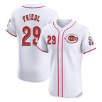 Cincinnati Reds #29 TJ Friedl Player White Fedasgoge Limited Elite Home Stitched Jerseys