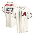 Arizona Diamondbacks #57 Eduardo Rodriguez Player Cream Fedasgoge USA 250 Fourth of July Home Game Stitched Jerseys
