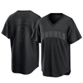 Los Angeles Angels #7 Jo Adell Player Black Fedasgoge Pitch Fashion T-shirt Stitched Jerseys