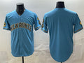 Milwaukee Brewers Blank Blue Fedasgoge With Home & Bob Uecker Patch Stitched Jersey