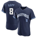 Chicago Cubs #8 Ian Happ Player Navy Fedasgoge City Connect Limited Elite Home Stitched Jerseys