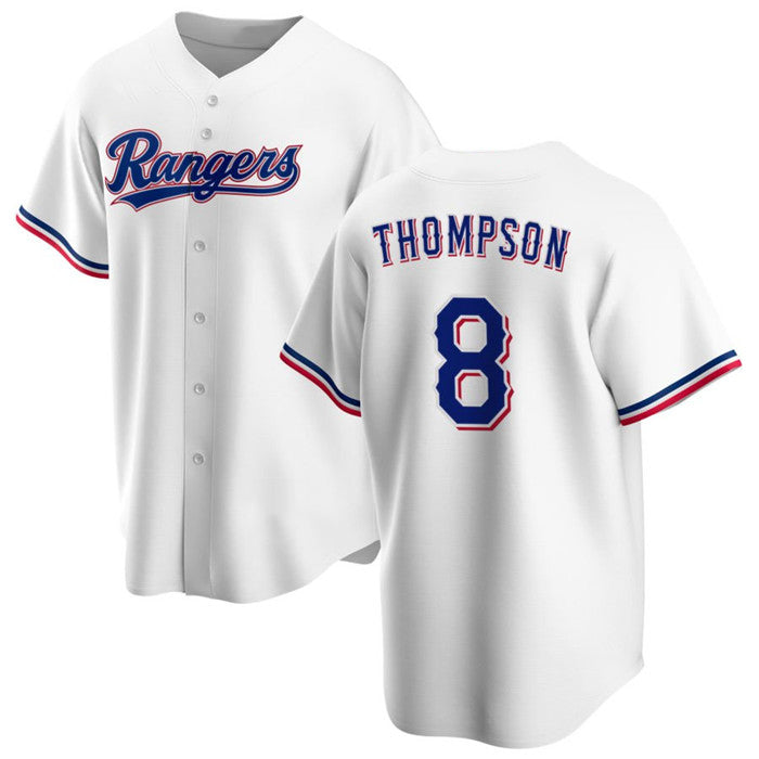 Texas Rangers #8 Bubba Thompson White Fedasgoge Cool Base Stitched Jersey