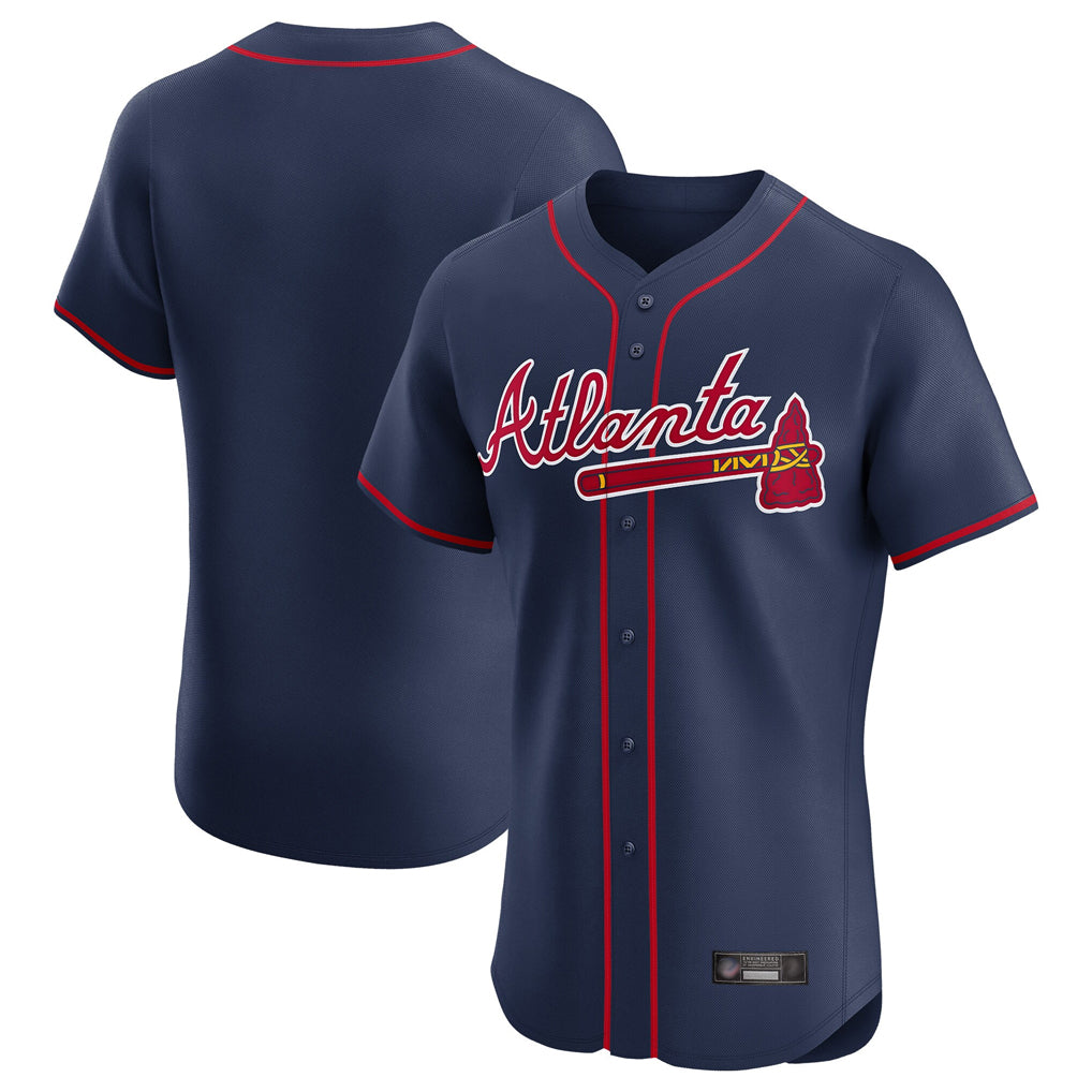 Atlanta Braves Navy Fedasgoge Limited Elite Home Game Blank Player Stitched Jerseys