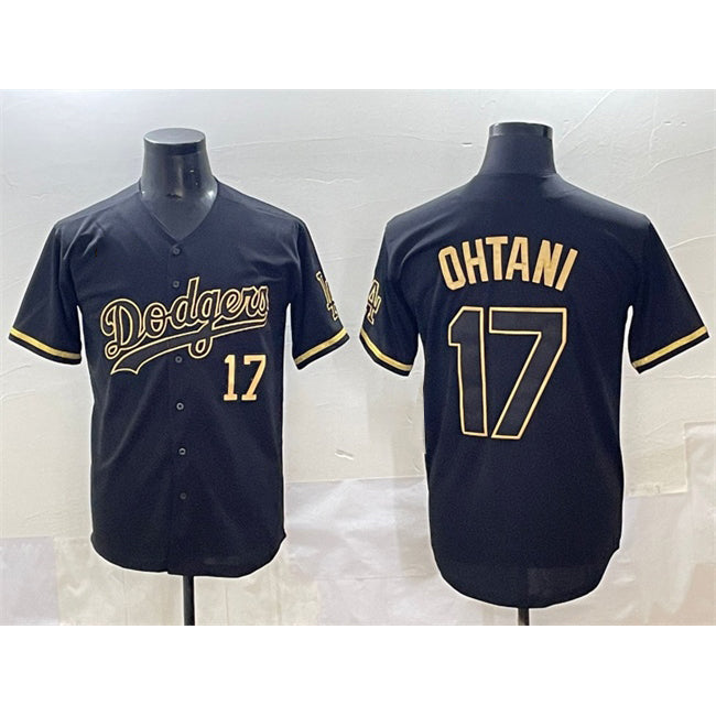 Los Angeles Dodgers #17 Shohei Ohtani Black Gold Fedasgoge Limited Stitched Jersey