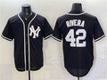 New York Yankees #42 Mariano Rivera 2026 Fashion Replica Black Fedasgoge Out Stitched Jersey