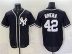 New York Yankees #42 Mariano Rivera 2026 Fashion Replica Black Fedasgoge Out Stitched Jersey