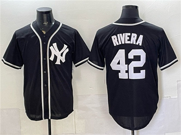 New York Yankees #42 Mariano Rivera 2026 Fashion Replica Black Fedasgoge Out Stitched Jersey