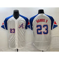 Atlanta Braves #23 Michael Harris II Number White FOULKSSHOP 2023 City Connect Flex Base Stitched Jersey 2