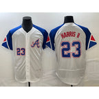Atlanta Braves #23 Michael Harris II Number White FOULKSSHOP 2023 City Connect Flex Base Stitched Jersey 2
