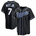 Kansas City Royals #7 Bobby Witt Jr. Black Fedasgoge Out Stitched Jersey