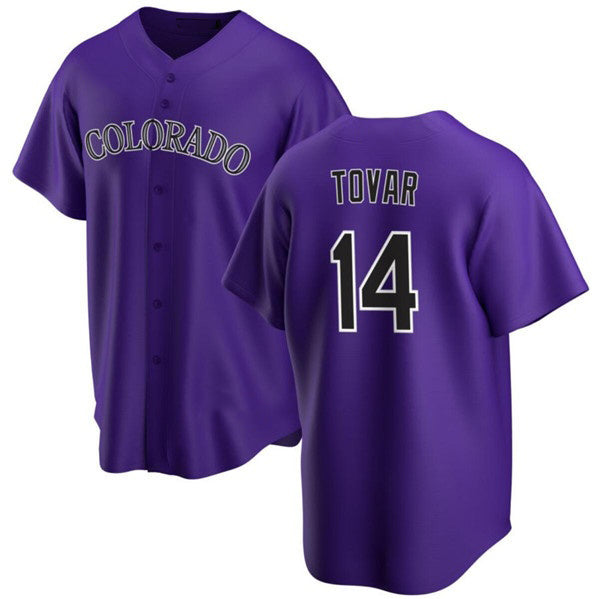 Colorado Rockies #14 Ezequiel Tovar Purple Fedasgoge Cool Base Stitched Jersey