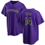 Colorado Rockies #14 Ezequiel Tovar Purple Fedasgoge Cool Base Stitched Jersey