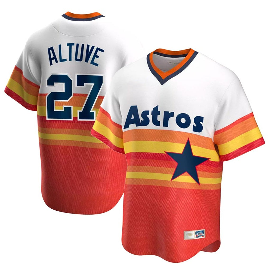 Houston Astros #27 Jose Altuve Player Rainbow Cooperstown Collection Fedasgoge T-shirt Stitched Jerseys