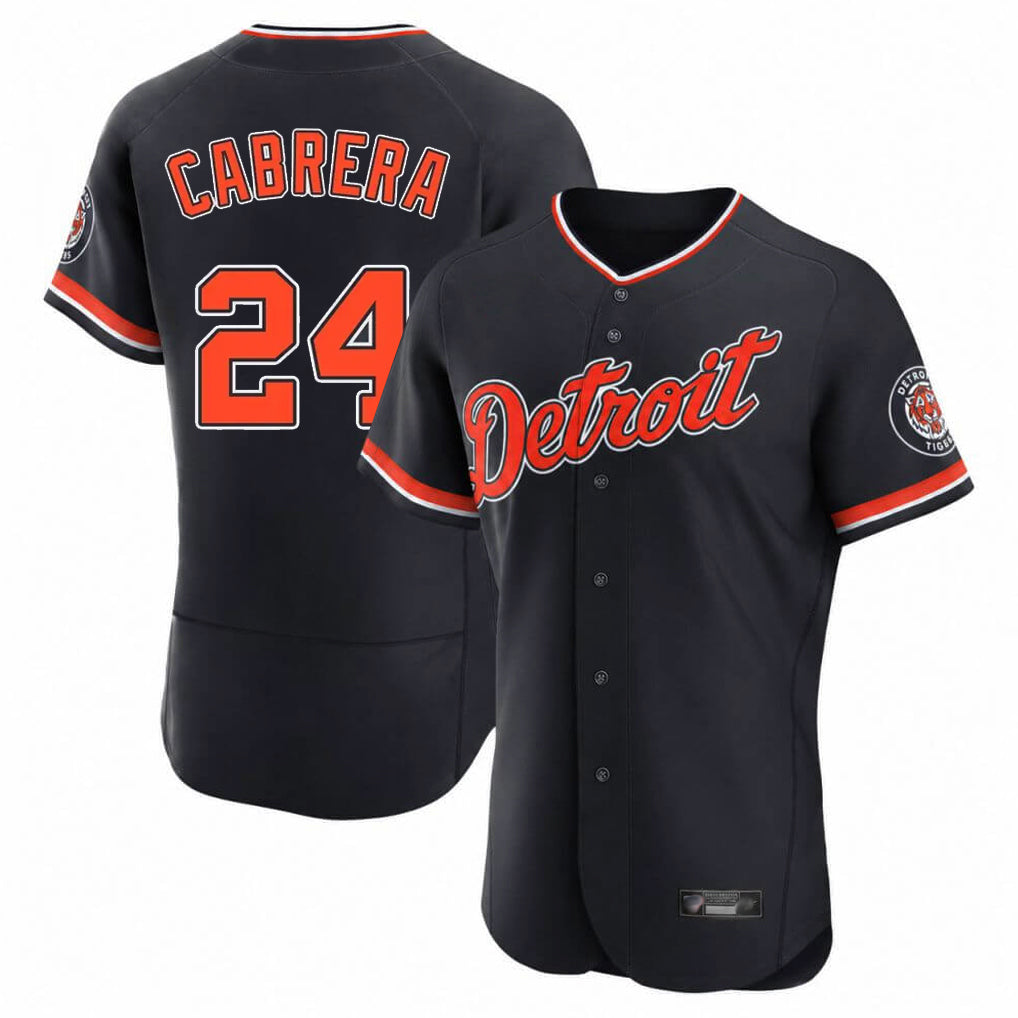 Detroit Tigers #24 Miguel Cabrera Player Navy Fedasgoge Limited Elite Home Game Stitched Jerseys