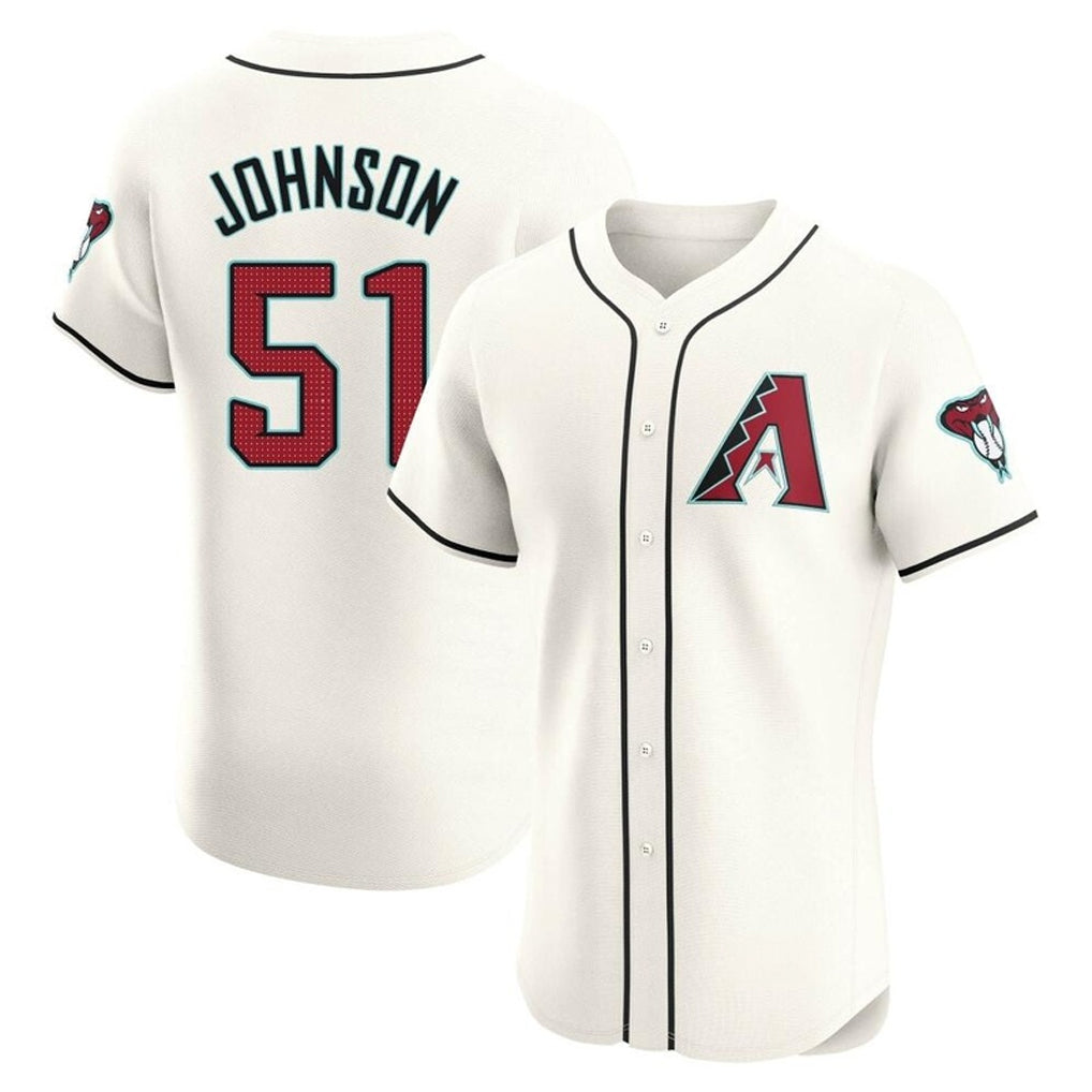Arizona Diamondbacks #51 Randy Johnson Player Cream Fedasgoge Limited Elite Home Game Stitched Jerseys