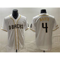 Arizona Diamondbacks #4 Ketel Marte White Fedasgoge Gold Cool Base Stitched Jersey