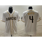 Arizona Diamondbacks #4 Ketel Marte White Fedasgoge Gold Cool Base Stitched Jersey