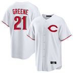 Cincinnati Reds #21 Hunter Greene Player White Fedasgoge Home Game Stitched Jerseys