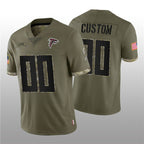Custom A.Falcons ACTIVE PLAYER 2022 Olive Fedasgoge Salute To Service Limited Stitched Jersey