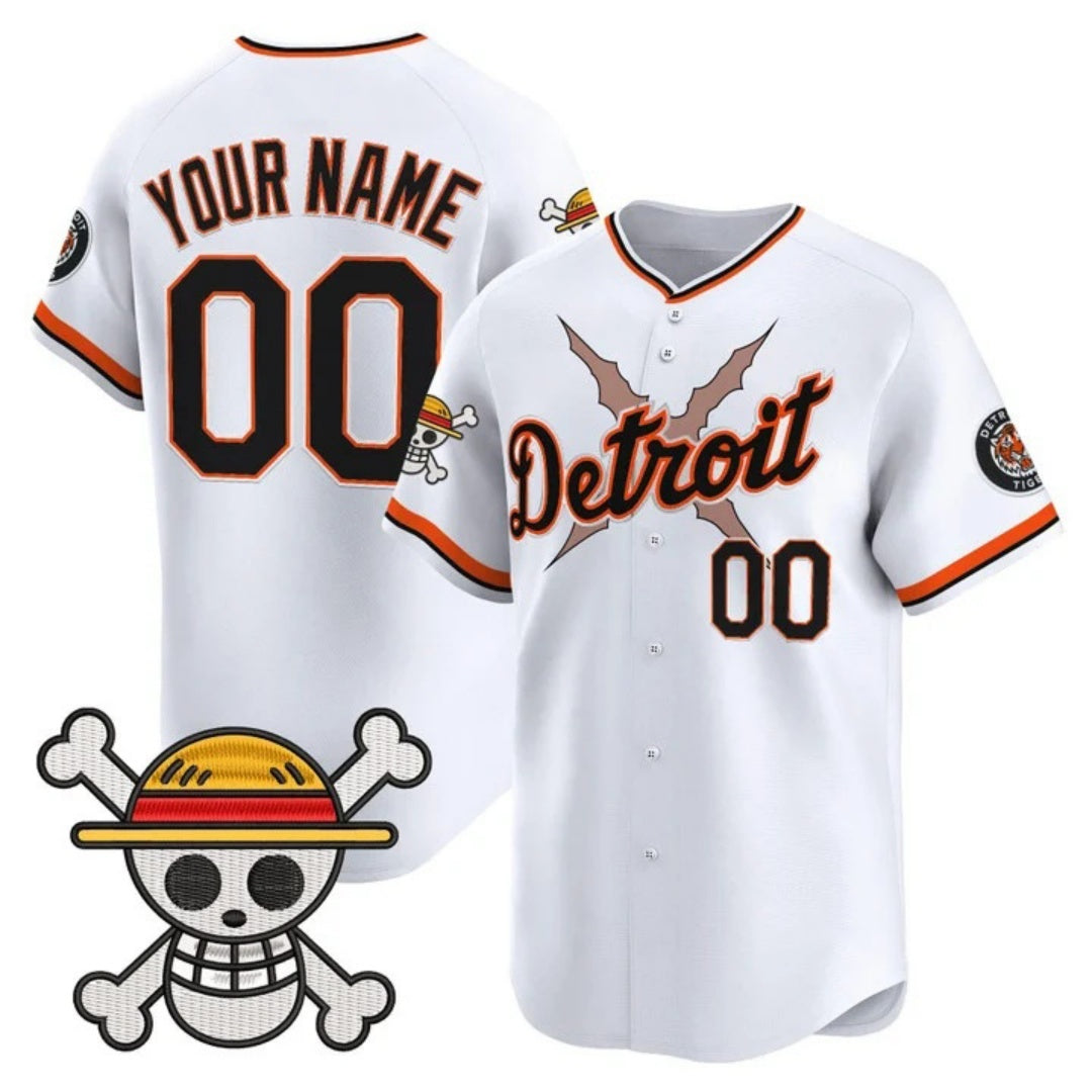 Custom Detroit Tigers x One Piece White Fedasgoge Vapor Premier Limited Jersey - Stitched
