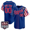 Custom Kansas City Royals America 250 Edition Vapor Premier Limited Royal Fedasgoge Stitched Jerseys