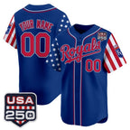 Custom Kansas City Royals America 250 Edition Vapor Premier Limited Royal Fedasgoge Stitched Jerseys