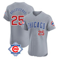 Chicago Cubs #25 Moises Ballesteros Player Gray Fedasgoge Road 150th Anniversary Limited Elite Home Stitched Jerseys